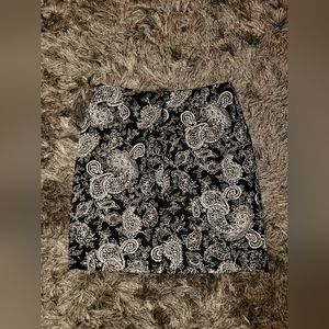 Lauren by Ralph Lauren Black & White Paisley Skirt